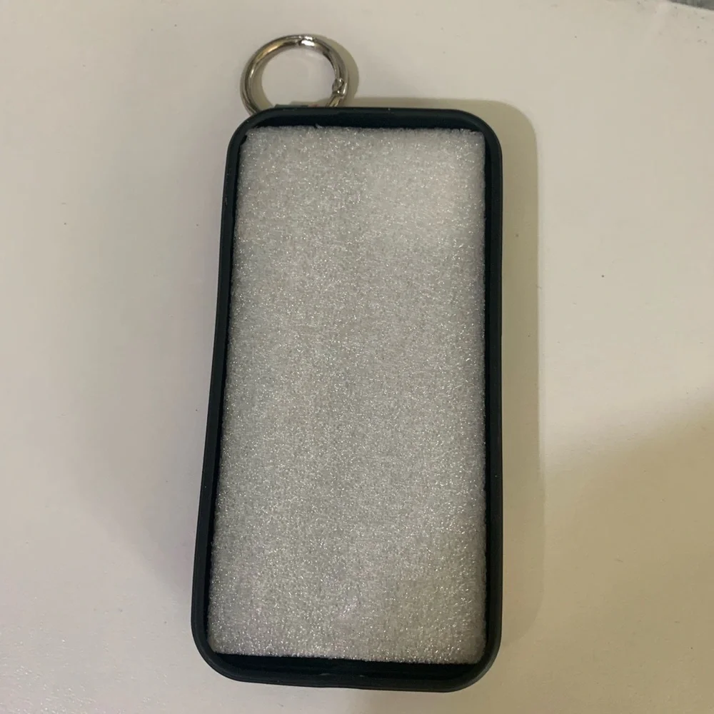 Amazon Black and Silver Protective Phone Cover with Lanyard Loop